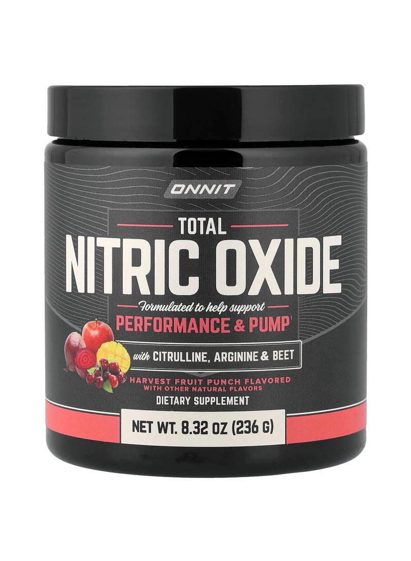 Total Nitric Oxide with Citrulline, Arginine & Beet, Harvest Fruit Punch, 8.32 oz (236 g)
